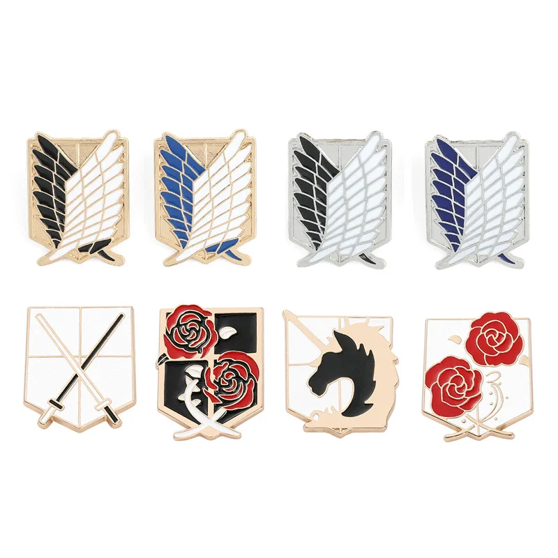 Anime Attack on Titan Brooch Pin Wings of Liberty Freedom Scout Regiment Legion Survey Recon Corp Eren Badge Fashion Jewelry