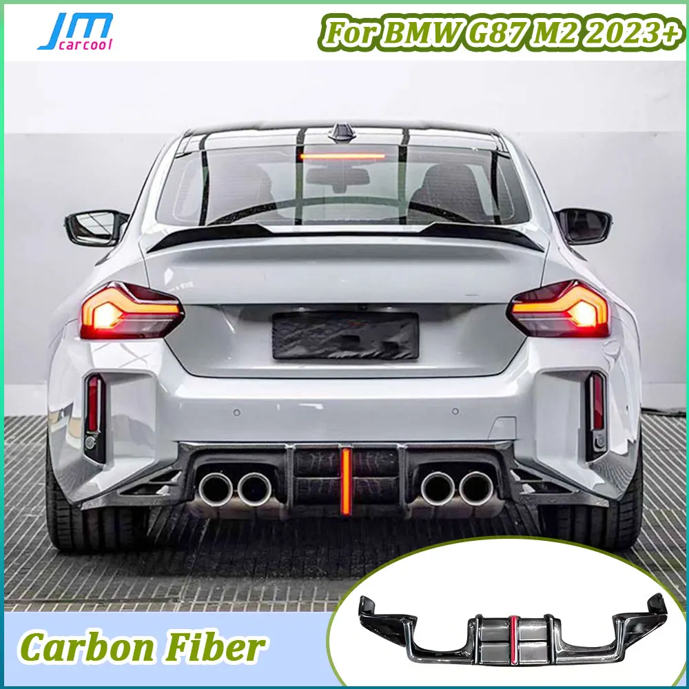 

Car Rear Bumper Lip Diffuser Carbon Fiber With LED light for BMW G87 M2 2023+ FRP Rear Bumper Extension Bodykit Accessories