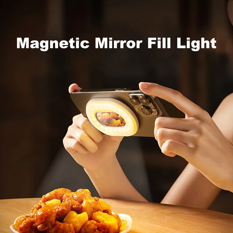 

Магнитный заполняющий светильник для сотового телефона, живая фотография, селфи, ручной белый светодиодный карманный светильник, круглый мини-светильник, подсветка для мобильного телефона