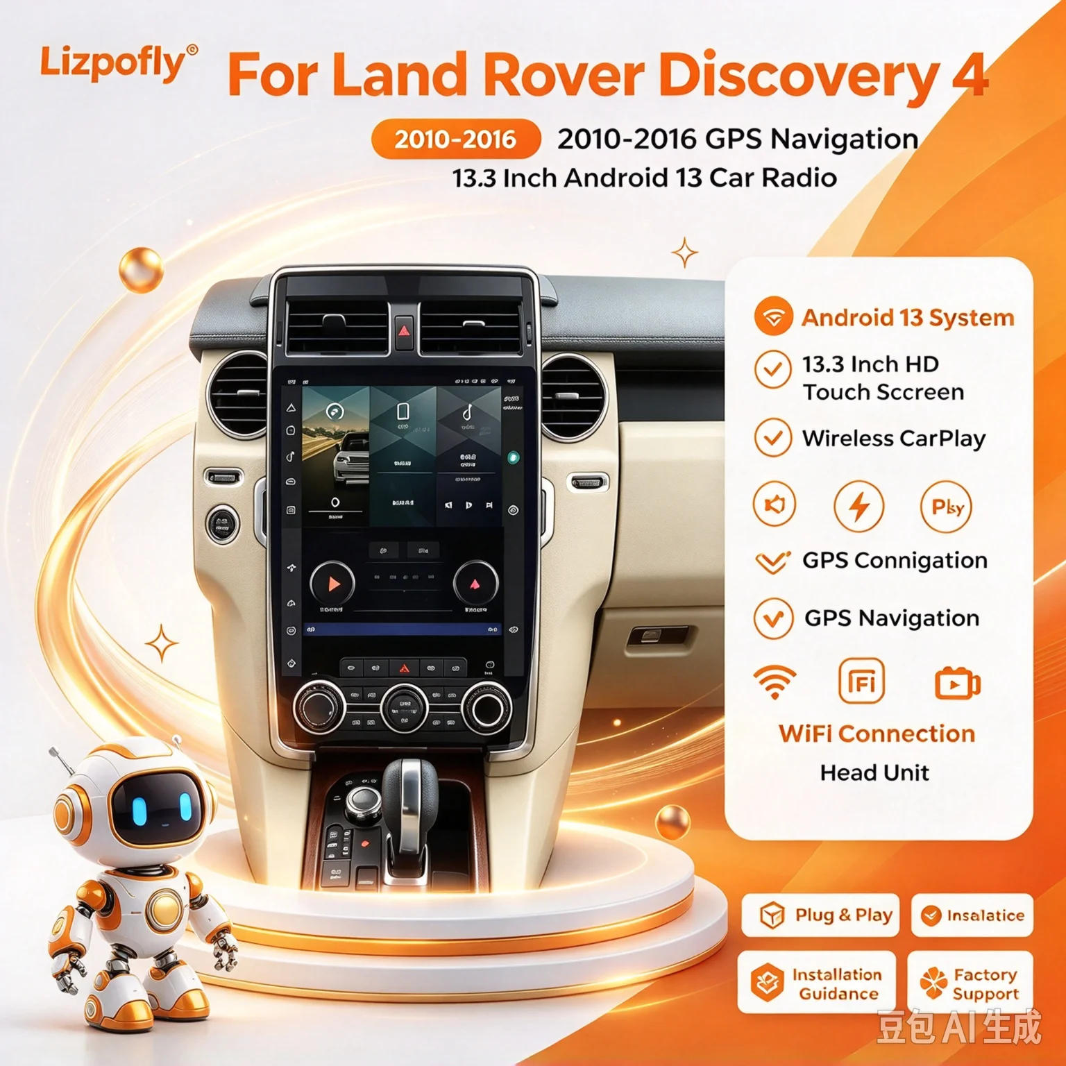 GPS Navigation Wireless CarPlay 13.3