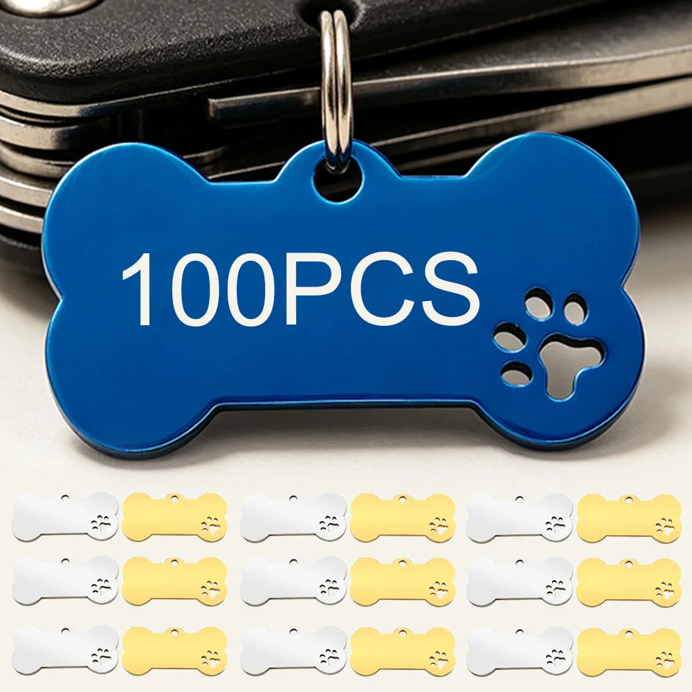 ingrosso-100-pezzi-targhette-identificative-per-animali-domestici-a-forma-di-osso-traforato-in-acciaio-inossidabile-ciondoli-per-collare-con-nome-inciso-per-cani-e-gatti