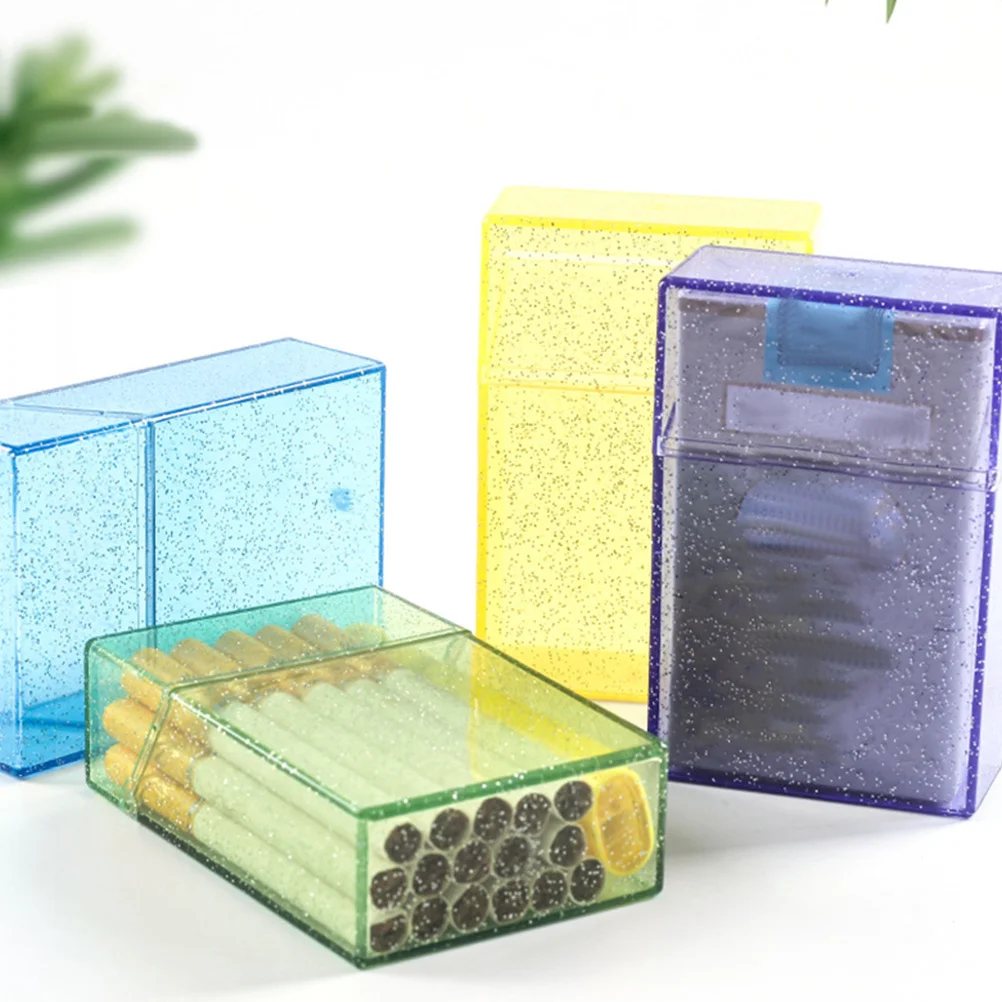 

Classic Box Portable Plastic Storage Case Flip Type Cigarette Container For Men Travel Home Use Lightweight Buckle Design