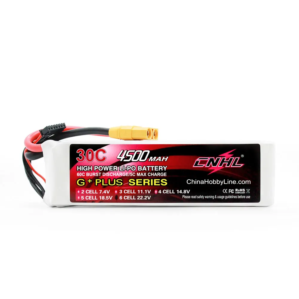 

CNHL RC Lipo 5S 6S 18.5V 22.2V Battery 3000mah 4500mAh 30C 40C With XT60 XT90 Plug For Car Helicopter Airplane