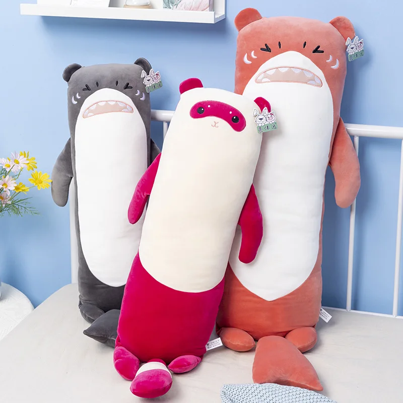 

100/120cm Cartoon Stuffed Animals Long Pillow Toy Cute Panda Shark Plushies Cushion Sleeping Pillows Anime Soft Toys Room Decor