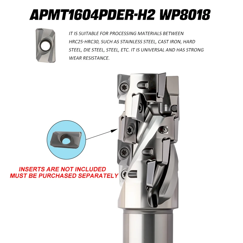 BAP400R Corn Milling Cutter Rod CNC TOOL Side Roughing Cutting Spiral Groove Helical Shell Mill For APMT1604 Carbide Insert