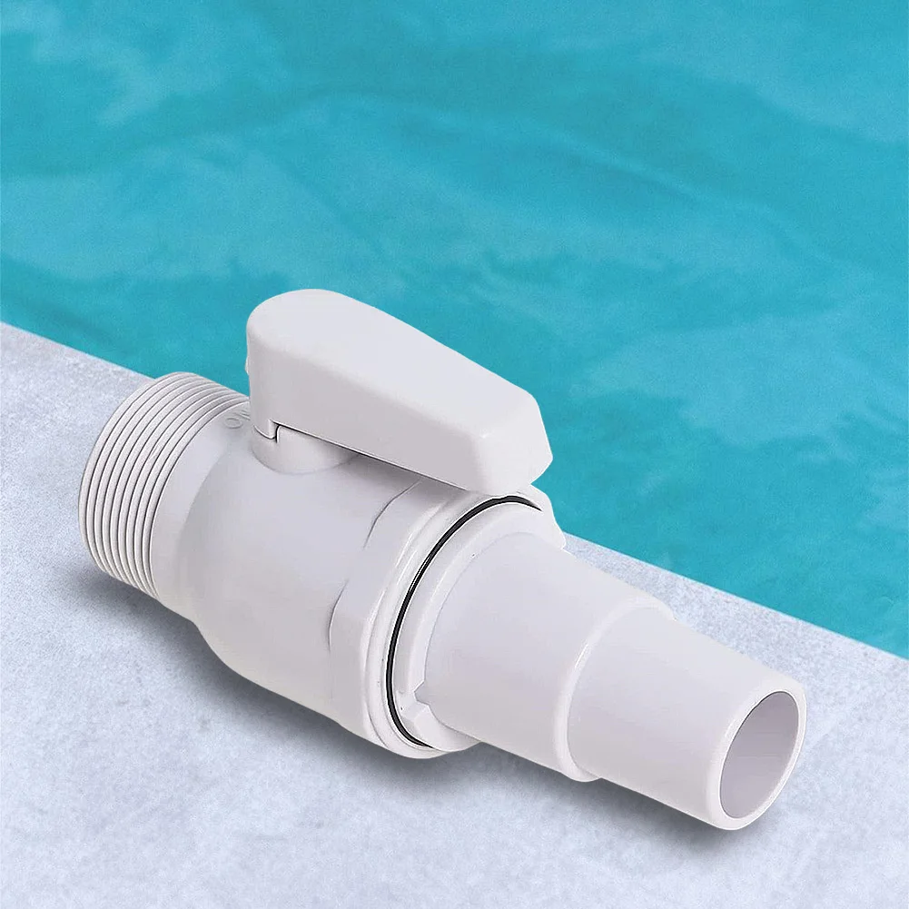 2-Way Ball Valve Pool Pump Valve 1.5 - 1.25in Pool Filter Stop Connector Maximum 50 PSI Pressure Rating for Swimming Pools