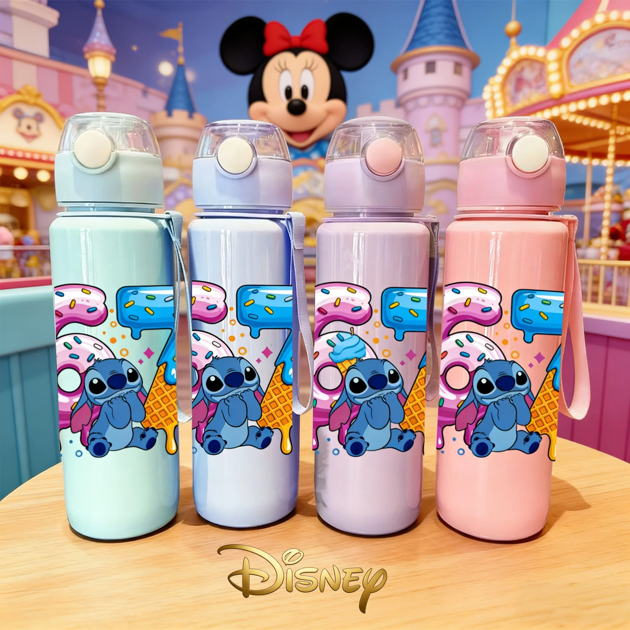 

3D Printed Disney Stitch 67 Ice Cream Water Bottle, Digital Cartoon Design, Leak-Proof & Reusable, Lightweight Sports Durable