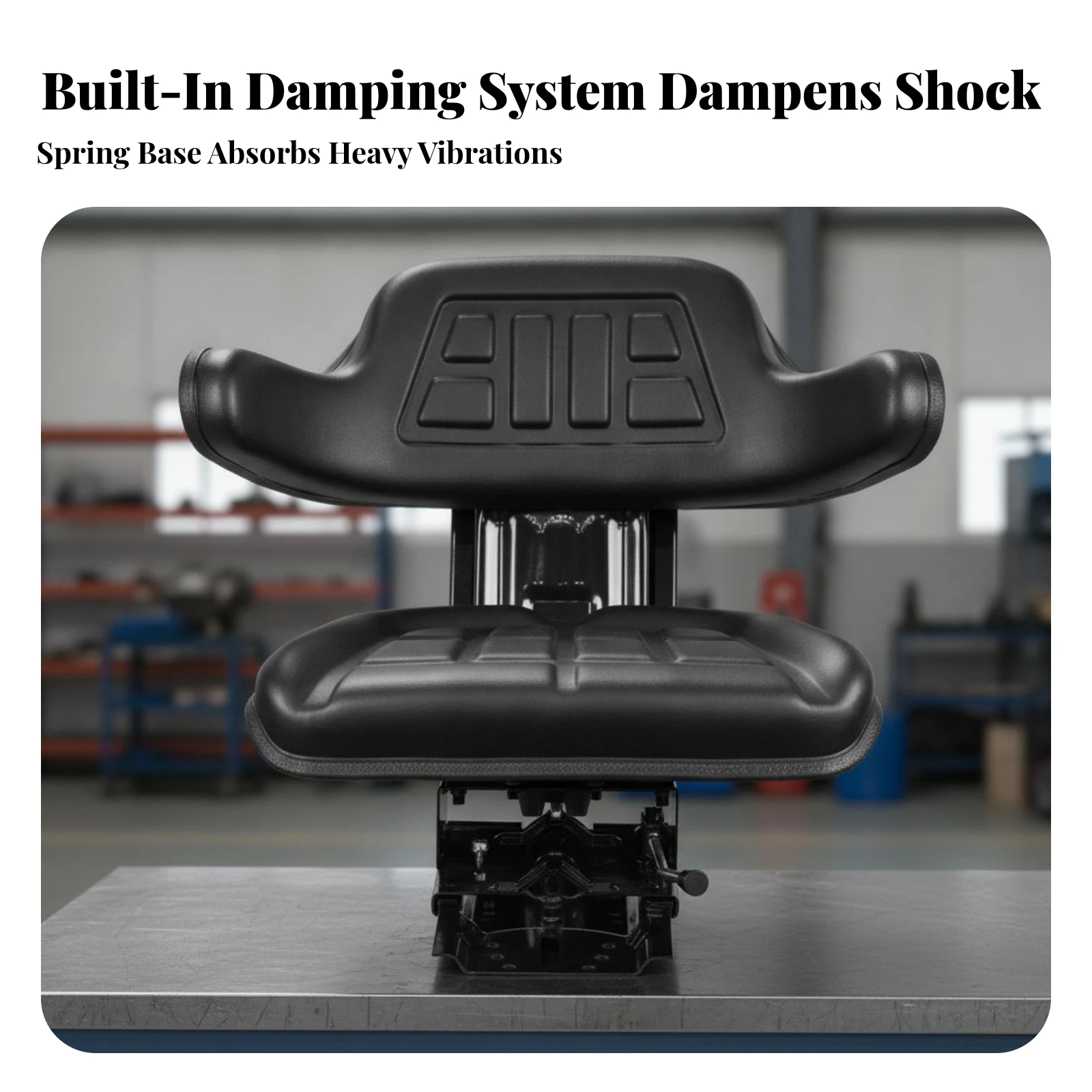 Forklift Shock-Absorbing Seat Ergonomic Mechanical Shock-Absorbing Seat Sturdy Contoured for Machinery Operators, Forklifts