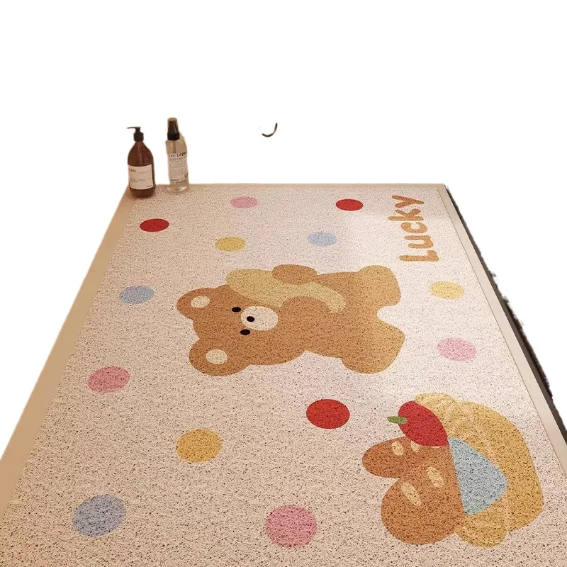 แผ่นรองพื้นห้องน้ำแบบวงกลม ทำจากผ้าไหม สามารถตัดได้ ป้องกันการลื่น สำหรับห้องอาบน้ำ ห้องน้ำ ห้องส้วม ป้องกันการล้ม ป้องกันสิ่งสกปรก