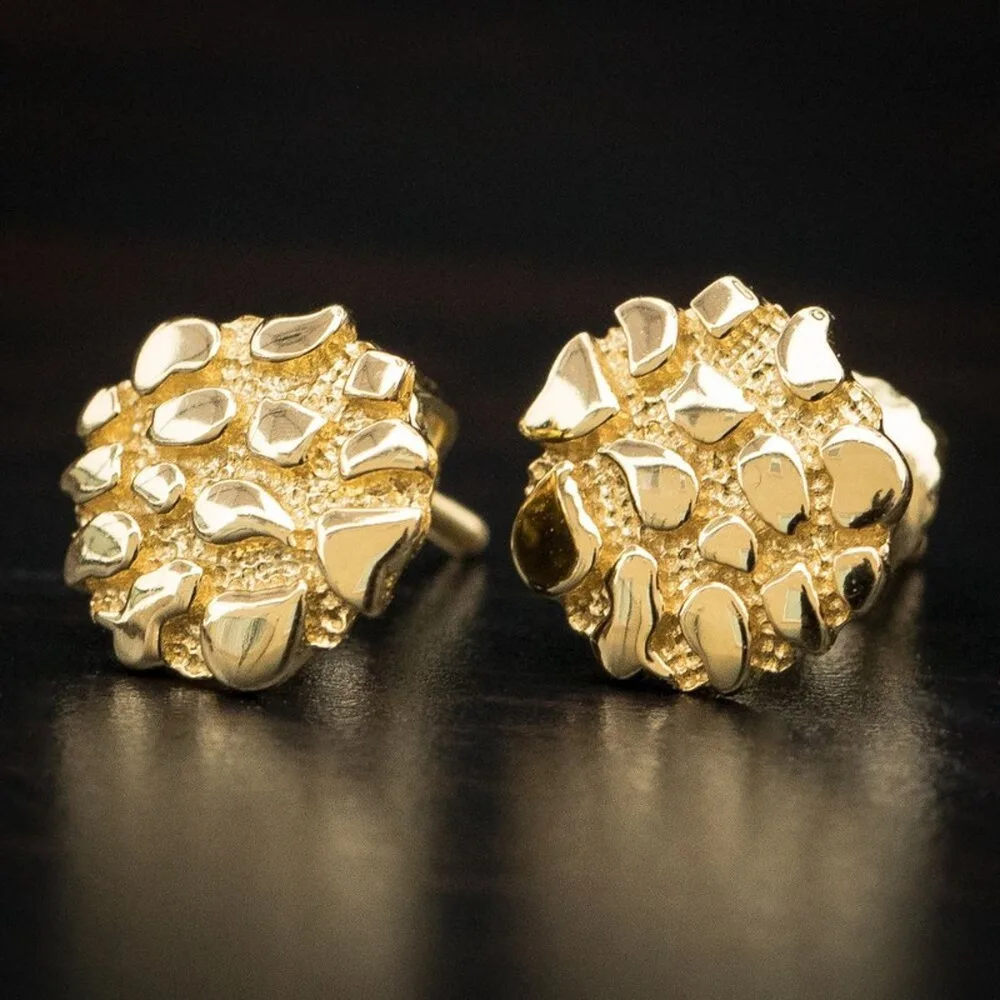Fashion Round Luxury Nugget Earrings For Women Men Gold Plated  Retro Style Jewelry Accessories Party Gifts 2026