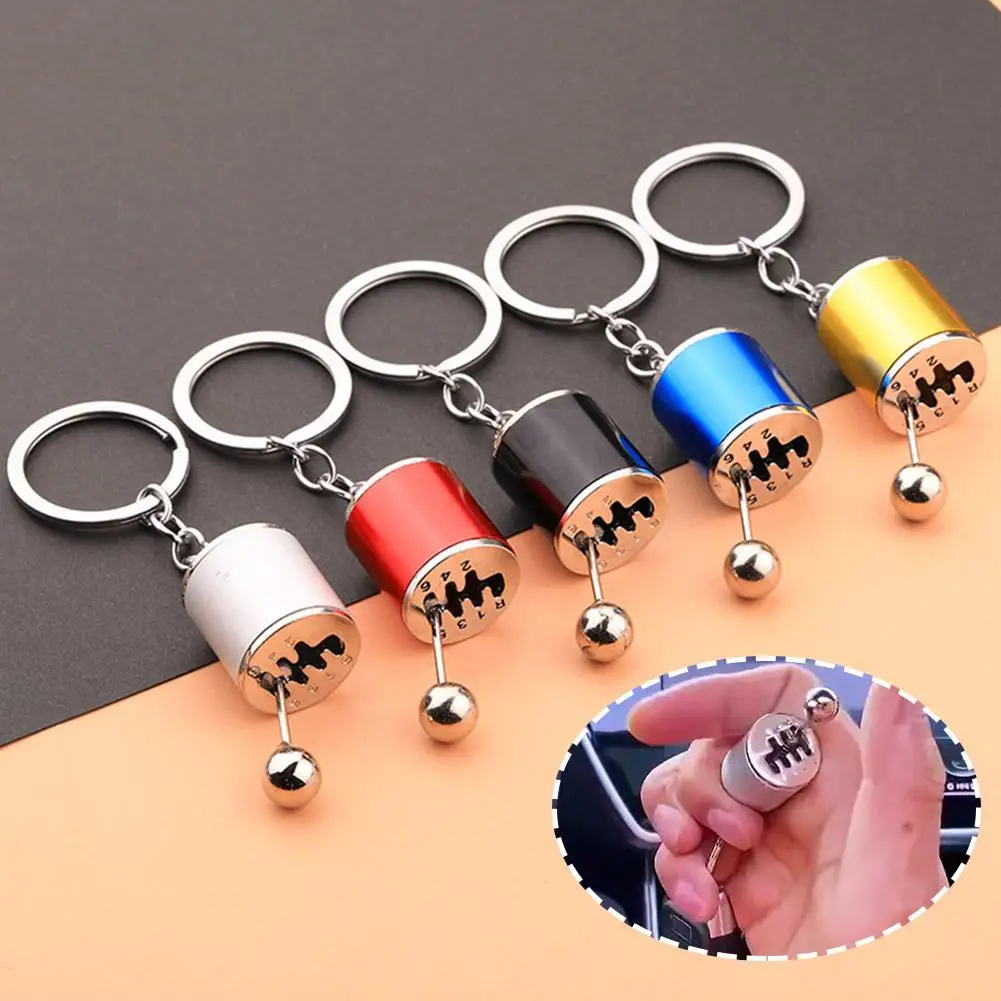 Creative Auto Part Model Gear Box Keychain Six-speed Lever Chain Keyring Keyrings Shift Keyfob Manual Transmission Key S4D1