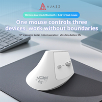 Ajazz I300 Wireless Bluetooth Vertical Mouse Silent Dual Mode Rechargeable For Computer Office Ergonomic Design