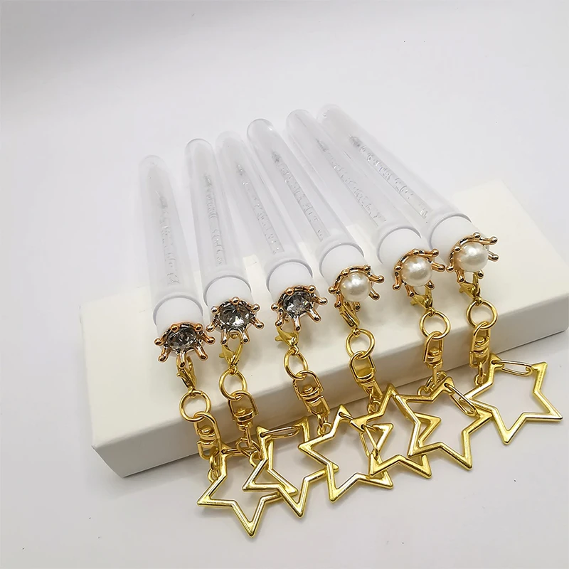 1Pcs Diamond Crown Tube Eyelash Brush Eyebrow Brush Reusable Make Up Brush Dust-proof Eyelash Extension Tool Crystal Rod