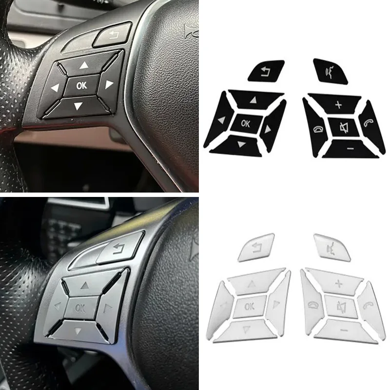 ABS Car Steering Wheel Button Switch Trim Sticker For Mercedes Benz A B C E ML GL CLA GLA GLK SL SLK Class W176 W246 W212 W204