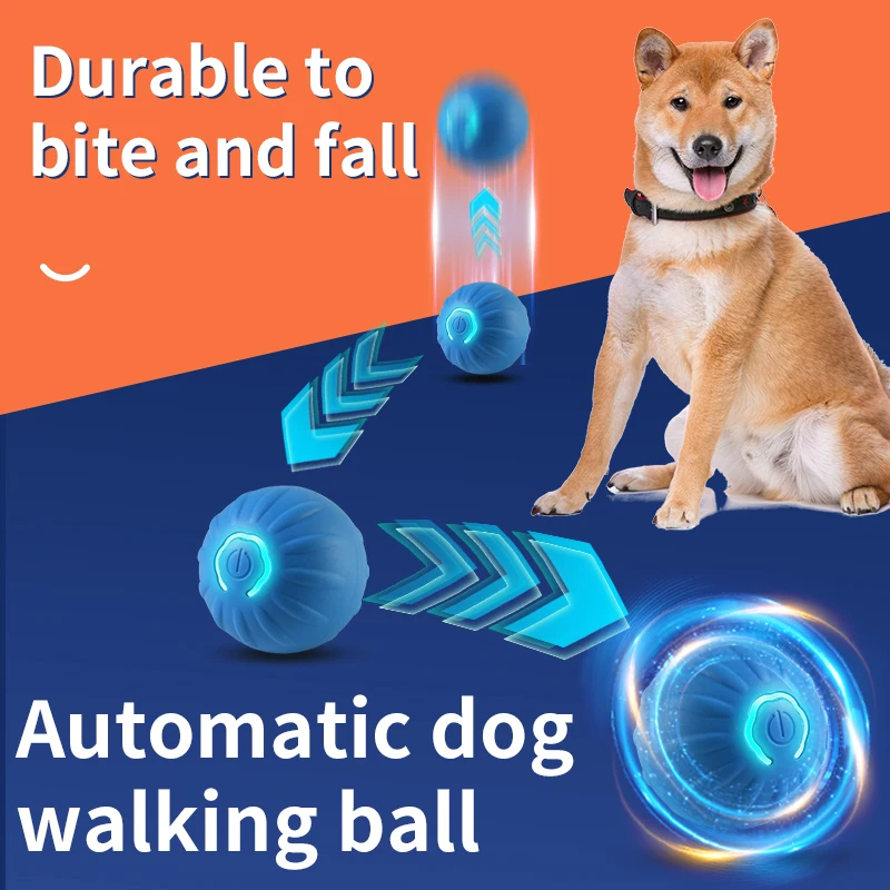 New Smart Jump Ball Dog Toy Electronic Interactive Pet Toy Moving Ball USB Automatic Moving Bouncing for Puppy Birthday Gift