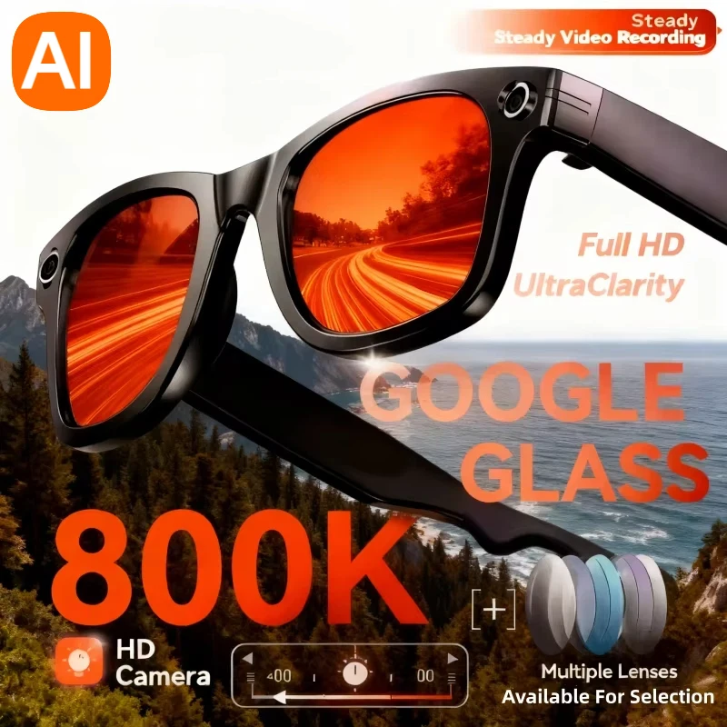 

6K HD AI Smart Glasses 800MP Photochromic Multifunctional Bluetooth Calling Photo Video ChatGPT Translation Motorcycle goggles