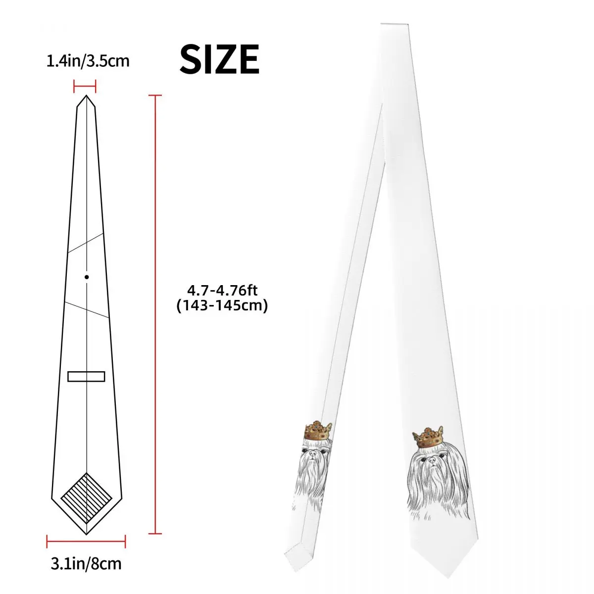 Мужской галстук с гербом для любителей собак Ши-тцу, шелковый полиэстер, галстуки 8 см, свадебные костюмы, галстук, повседневный галстук Gravatas