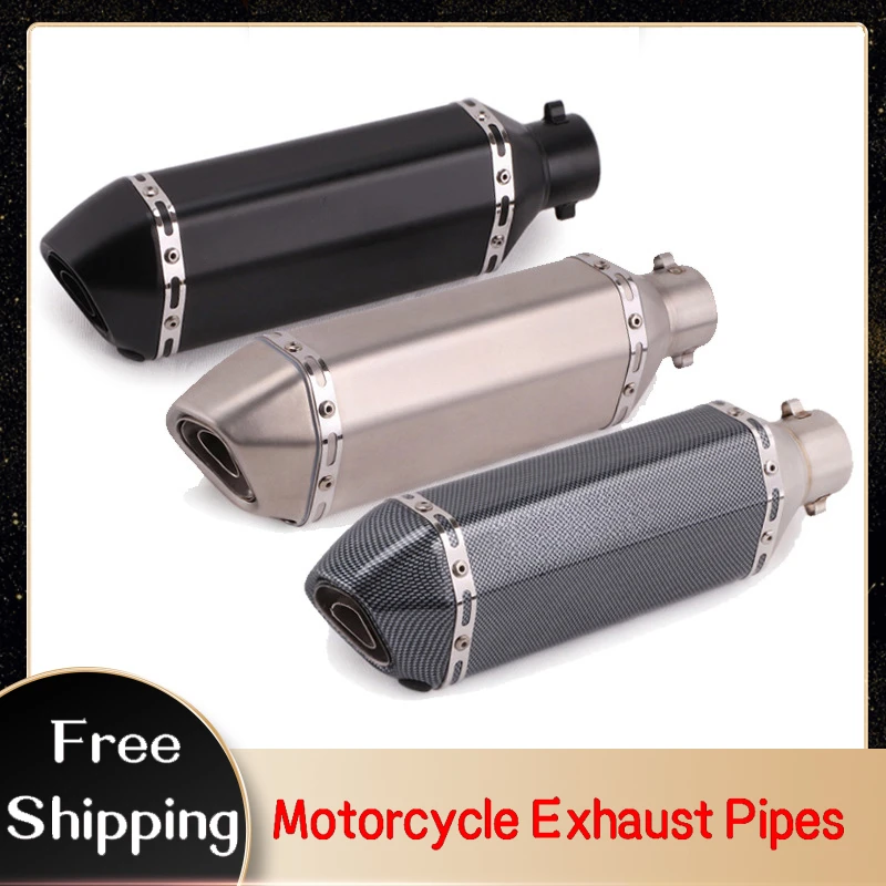 51mm Universal Motorcycle Exhaust Pipes For Akrapovic SilencerMoto Scooter Motorbike Modified Muffler Cafe Racer Accesories