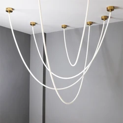 Candelabro Led de manguera nórdica para comedor, sala de estar, mesa de centro, cocina, dormitorio, lámpara colgante, decoración minimalista, lustres de iluminación