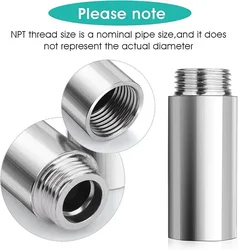 Stainless Steel Tube Extension Pipe Silver 10-60mm Bathroom Accessories Fittings For Water Pipes For Plumbing System