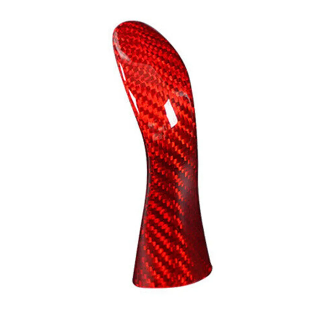 Trim Shift Knob Cover Carbon Fiber Easy Use Gear Shift Knob Professional Red Replacement 1PC 1x Trim Shift Knob