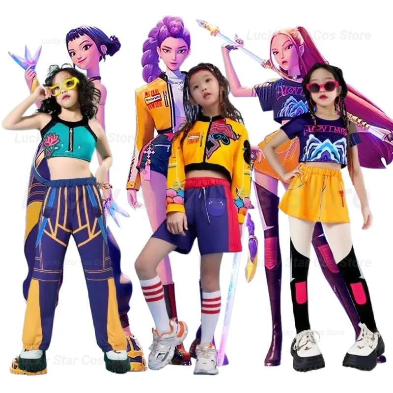 

2025 k-pop Rumi Zoey Mira Cosplay Costume Child Kids Girls Suit Idol Roleplay Outfits Halloween Carnival Christmas Gift