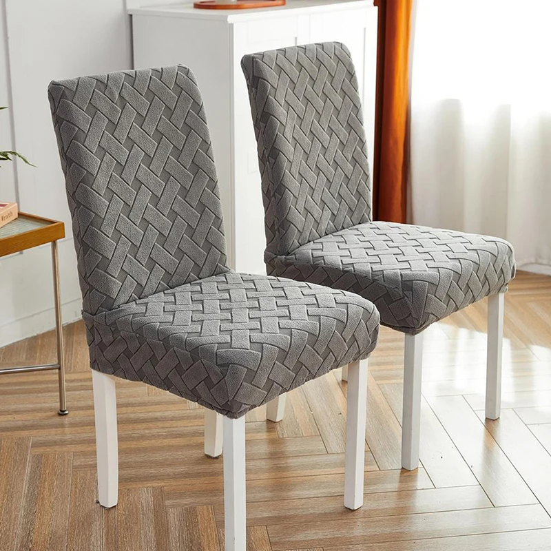 Stripe Jacquard Kitchen Room Chair Covers Stretch Elastic Soft Chair Slipcover For Dining Room