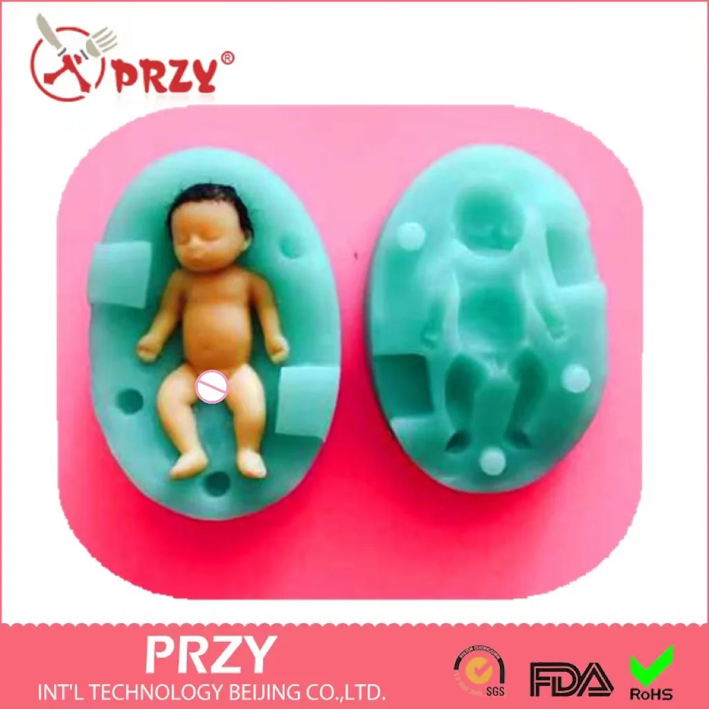 

VERY TINY 3D Baby Mold Silicone Cake Decoration Mold Sleeping Baby Mold Moulds F1873 Fondant Silicon Rubber PRZY Eco-friendly