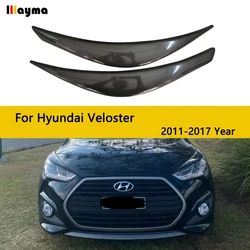 LP Style For Hyundai Veloster 1.6L 1.6T Carbon Fiber Wide Body Headlight Eyebrow CF Bumper Eyelid Auto Body Kit eyebrows 1pair