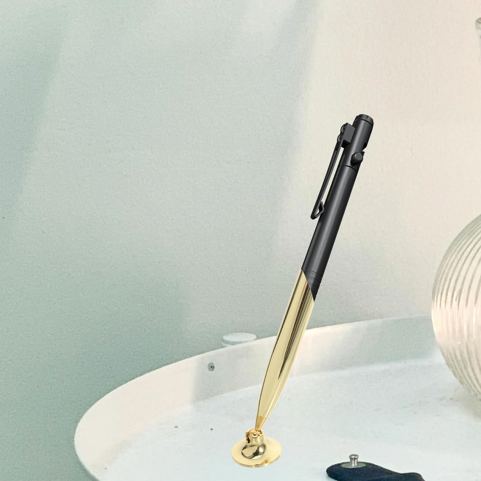 

4pcs Metal Insertion Holder Single Pen Stand Desk Organizer Ballpoint Pen Base Writing Tool Rack Locker Pencil Holder Office