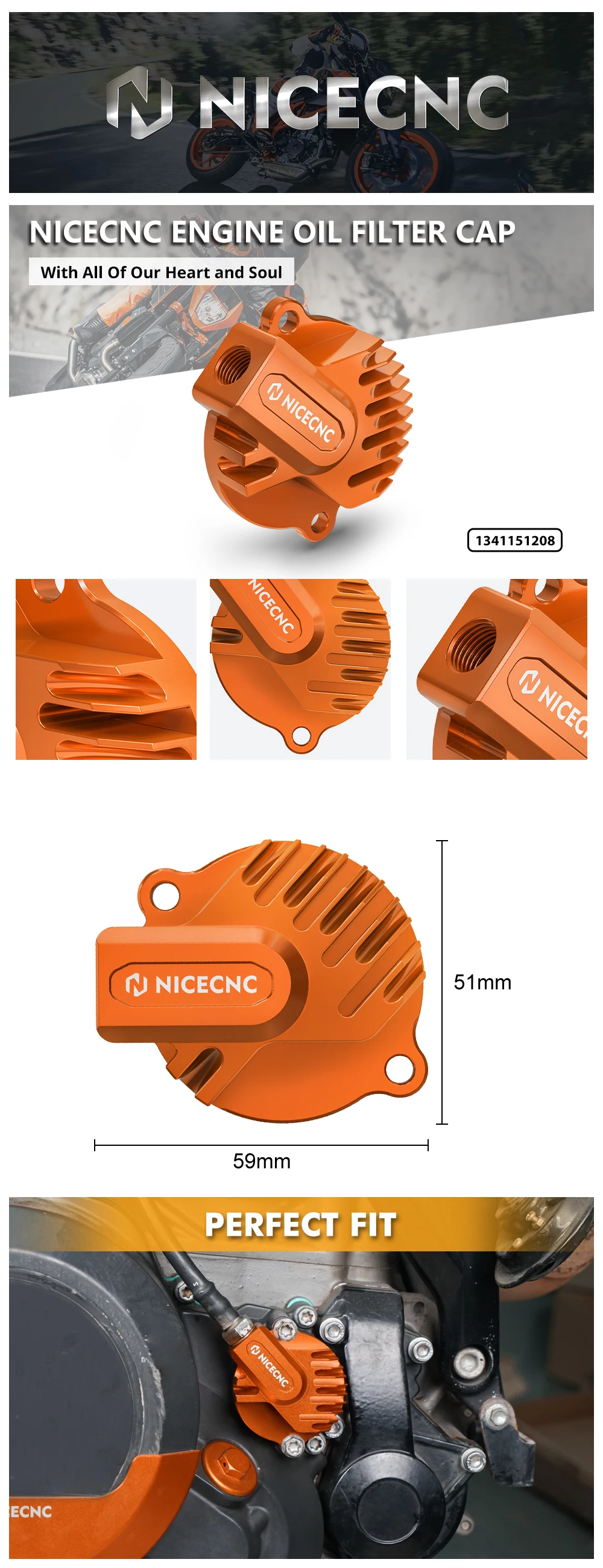 (EU-Lager) Motorölfilter-Deckel für KTM 690 SMC R 690 Enduro R 690 Duke /R 2012-2023 Husqvarna 701 Enduro GasGas 700 – Detail 1