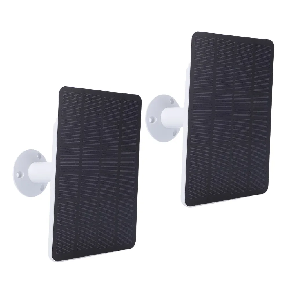2pcs 4W Solar Charging Panel IP65 Waterproof DC 5V Solar Panel Charger USB C Port Micro USB Port Security Camera Solar Panel