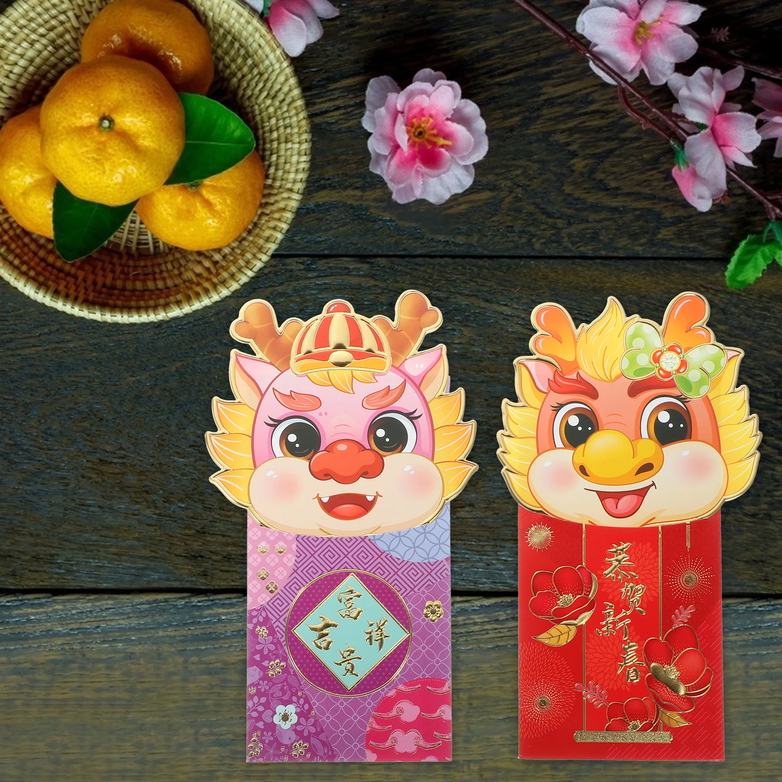 

18pcs 3D Red Envelope Paper Bag Letter Envelopes Decorative Packets for Spring Festival 9x17cm Money Storage Packet Chinese
