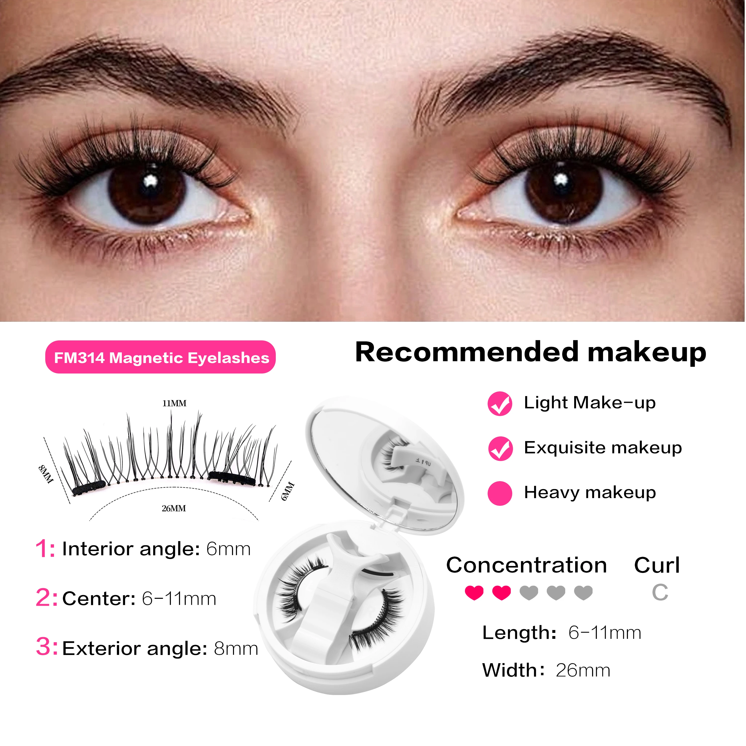 

Findlove FM Series DIY Magnetic Lashes Kit With Clip 3D Fluffly Effect 2pcs One Box Magnetic Lashes No-glue Need DIY Lash Kit
