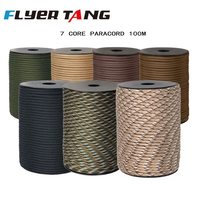 7 Cores 550 Paracord Cord 100M Dia.4mm For Outdoor Camping Survival Lanyard Parachute Rope Hiking Tent Accessories DIY Bracelet