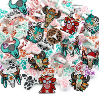 6Pcs New Spot Ox Head Silicone Focal Beads For Jewelry Making DIY Keychain Pen Necklace Bracelet Handwork Accessories