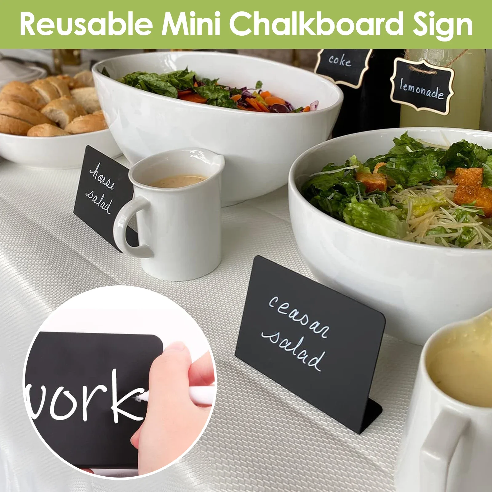 10pcs Mini Chalkboard Signs for Labels Small Chalkboard Reserve Signs for Food Price Labels Party Message Boards and Signs 4x3