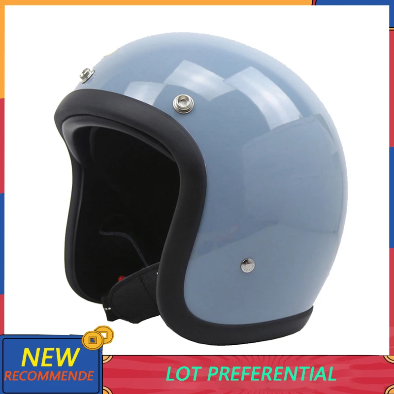 

Fiberglass Four Seasons Safety Motorcycle Helmet TT&COCAASCOS Vintage Open Face Casco Moto EPS Form Scooter Casque Kask Capacete