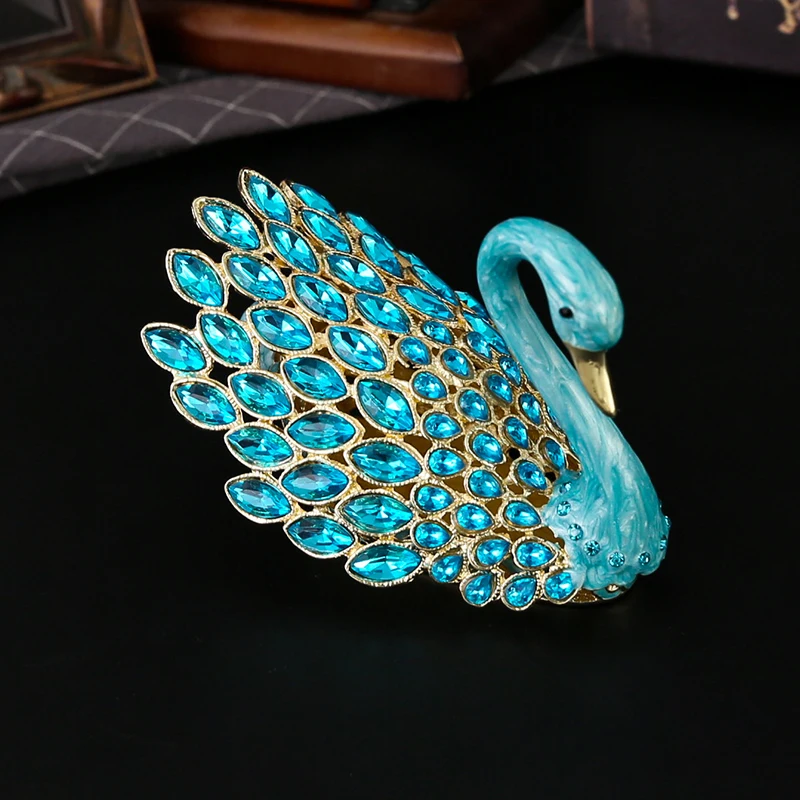 

Enamel Craftsmanship Love Eternal Alloy Swan Jewelry Box Metal Ornament