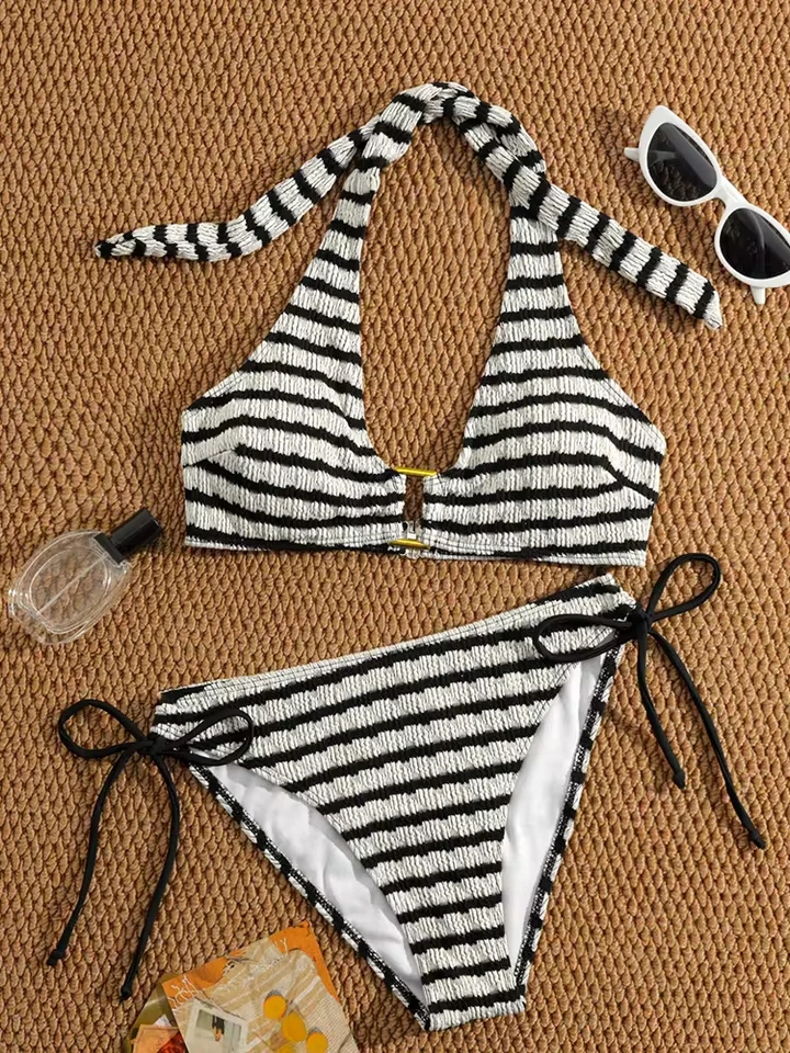 Vzvn Fashion Sportswear Women Sexy Vintage Sleeveless 2 Piece Set Striped Neck Mounted 2026 New Spring Summer Two Piece Suits