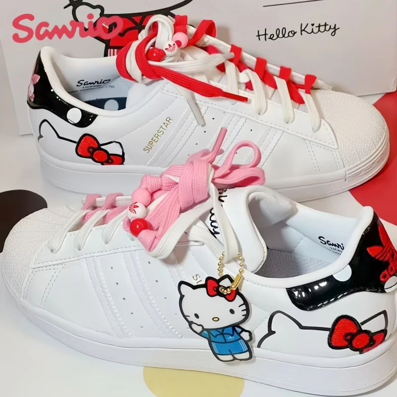 

Hot Sanrios Kawaii Anime Hello Kitty Cute Cartoon New Couple Casual Board Shoes Lace White Shoes Sports Shoes Birthday Gifts