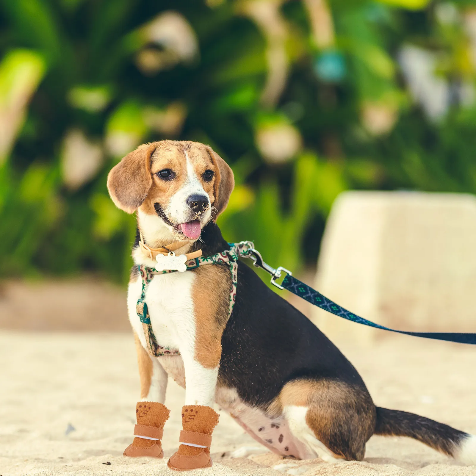 

4Pcs Puppy Winter Boots Thick Fleece Lining Non-Slip Rubber Sole Warm Dog Shoes for Snow Mud Outdoor Use