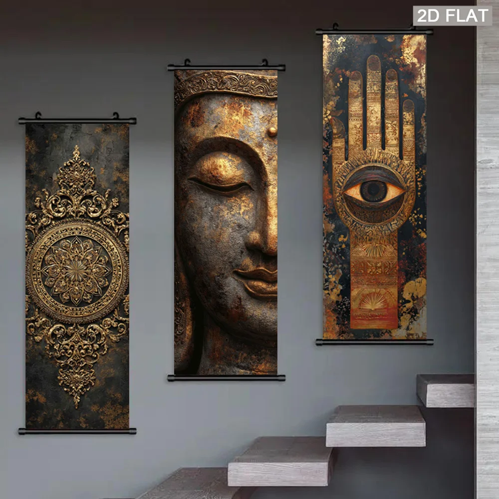 VIKAMA Autumn Leaf Bridge Framed Tapestry Asian Landscape Vertical Wall Decor for Bedroom Living Room Home Office Decoration