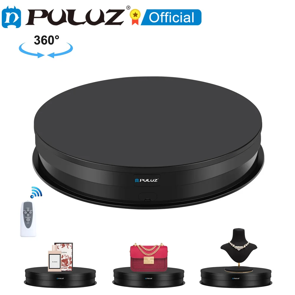 PULUZ 30cm Adjusting Speed Rotating Turntable Display Stand with Remote Control, Load 10-15kg DC12V Speed: 17/20/23/26/32/cycle