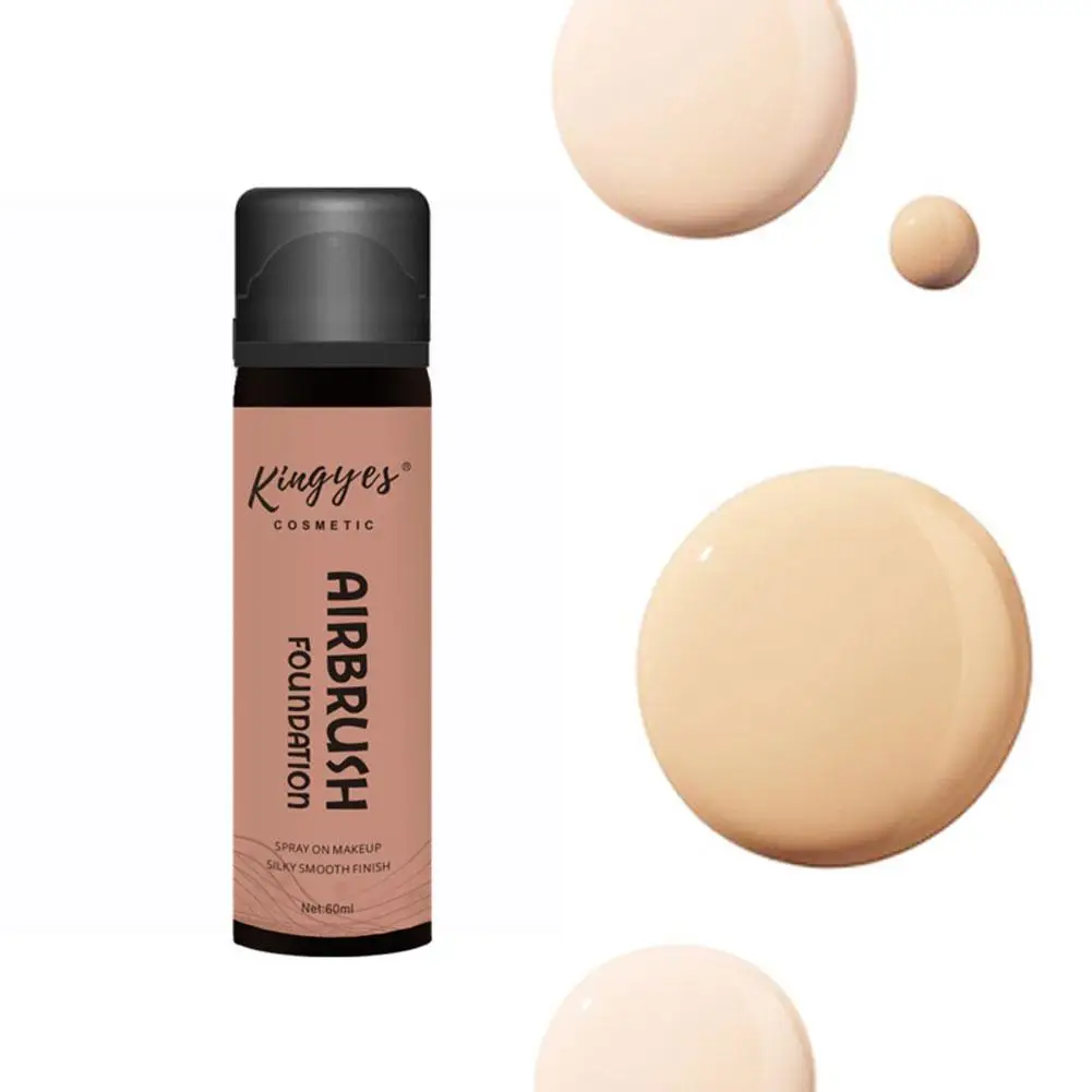 Foundation Airbrush Spray Full Coverage Foundation Makeup Primer Face Matte Set With Setting Powder,Brush Natural Finish