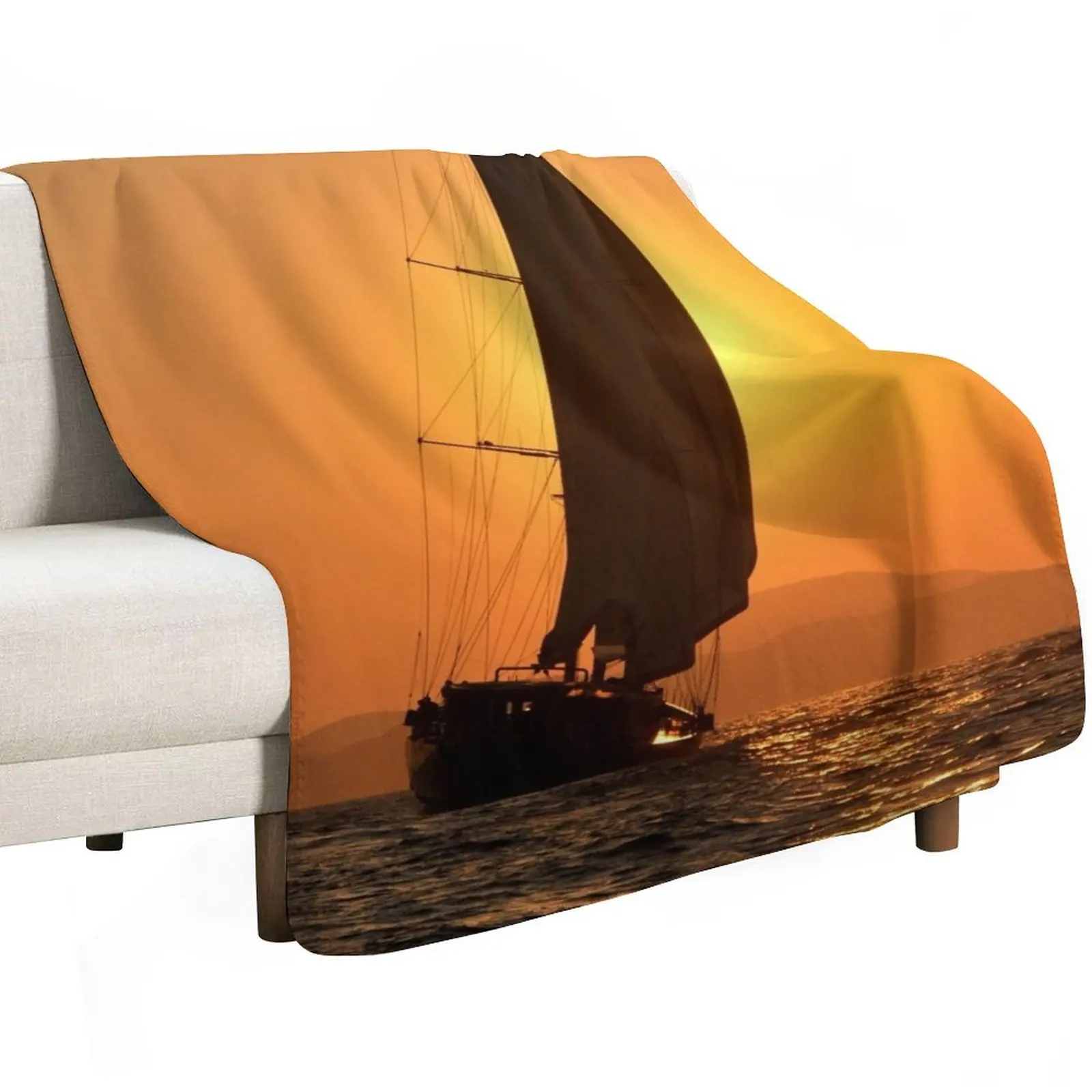 sunset sail Throw Blanket Bed covers Thermals For Travel For Sofa Thin Travel Soft Plush Plaid Decorative Throw Blankets