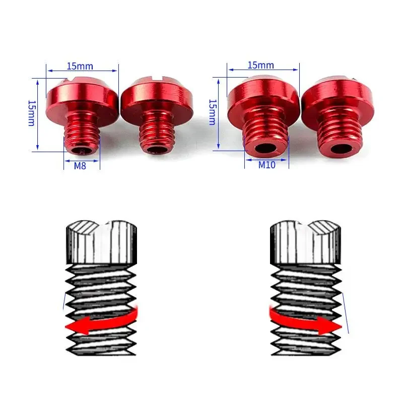 2pcs M8/10 CNC Motorcycle Accessories Rear View Mirror Hole Plugs Screws Aluminum Alloy Parts Modification