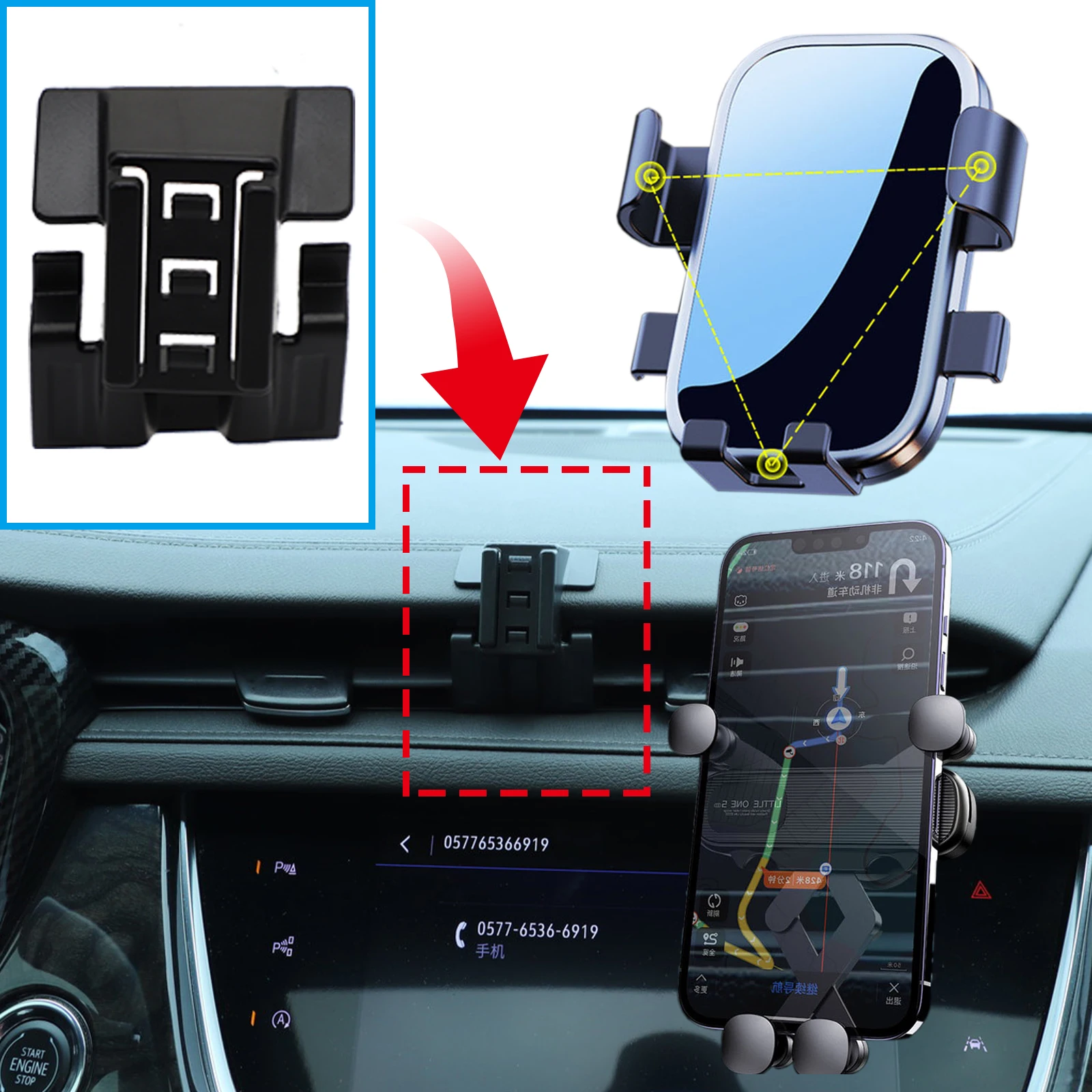 

Car Mobile Phone Holder for Cadillac XT5 XT6 2016~2025 GPS Bracket Accessories Navigation Stand Auto