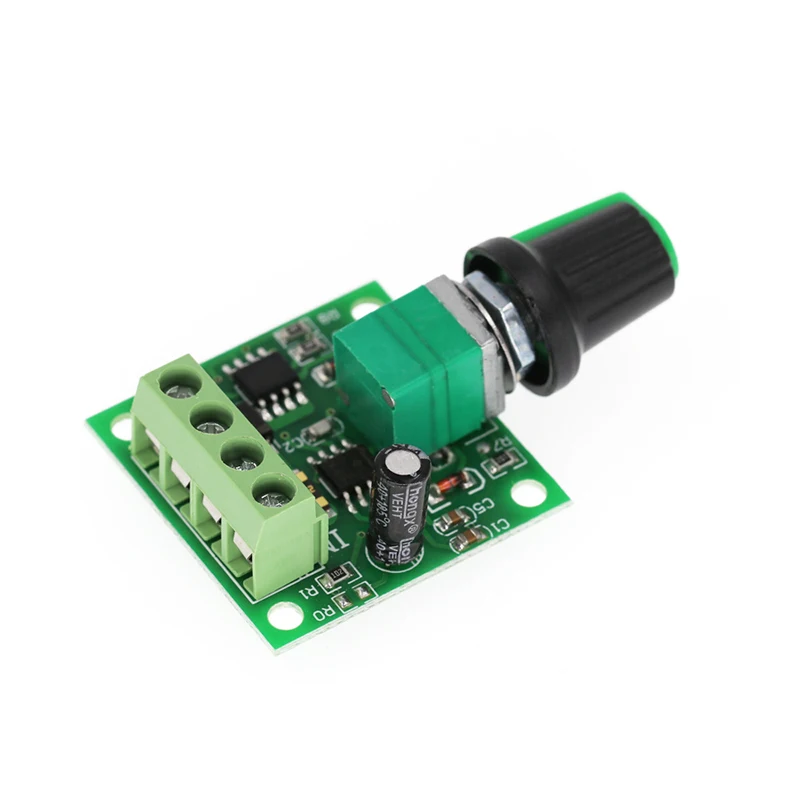 Mini 1803BK módulo controlador regulador de velocidad del Motor de CC, interruptor regulador ajustable para control de brillo de luz LED, 1,8 V-15V