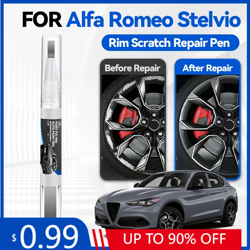 

Карандаш для подкраски колесных дисков Alfa Romeo Stelvio, средство для ремонта автомобильной краски, удаления царапин, аксессуары для авто, белый, 249